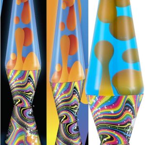 Lava The Original Lamp - 14.5 Splattered Distortion ?C Classic Liquid Motion Lamp - Orange Wax and Blue Liquid - Item #2427 (Amazon Exclusive)
